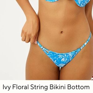 NWT Frankie’s Bikini IRIS floral blue bikini bottom